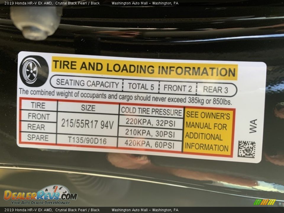 2019 Honda HR-V EX AWD Crystal Black Pearl / Black Photo #8