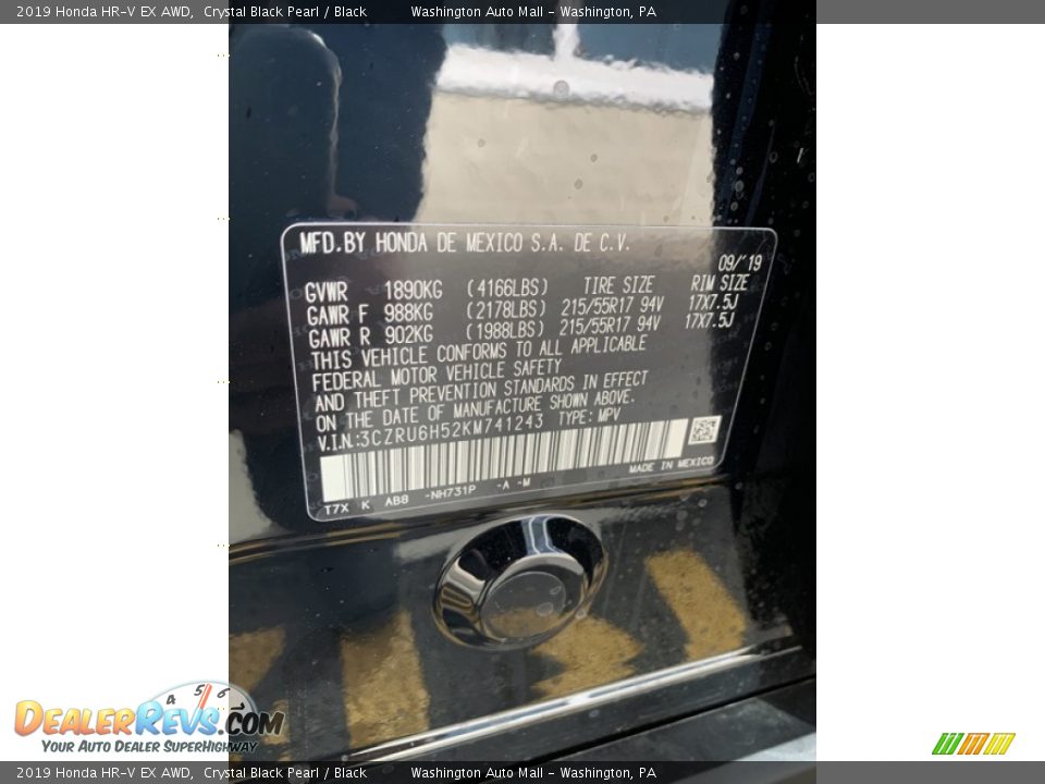 2019 Honda HR-V EX AWD Crystal Black Pearl / Black Photo #9