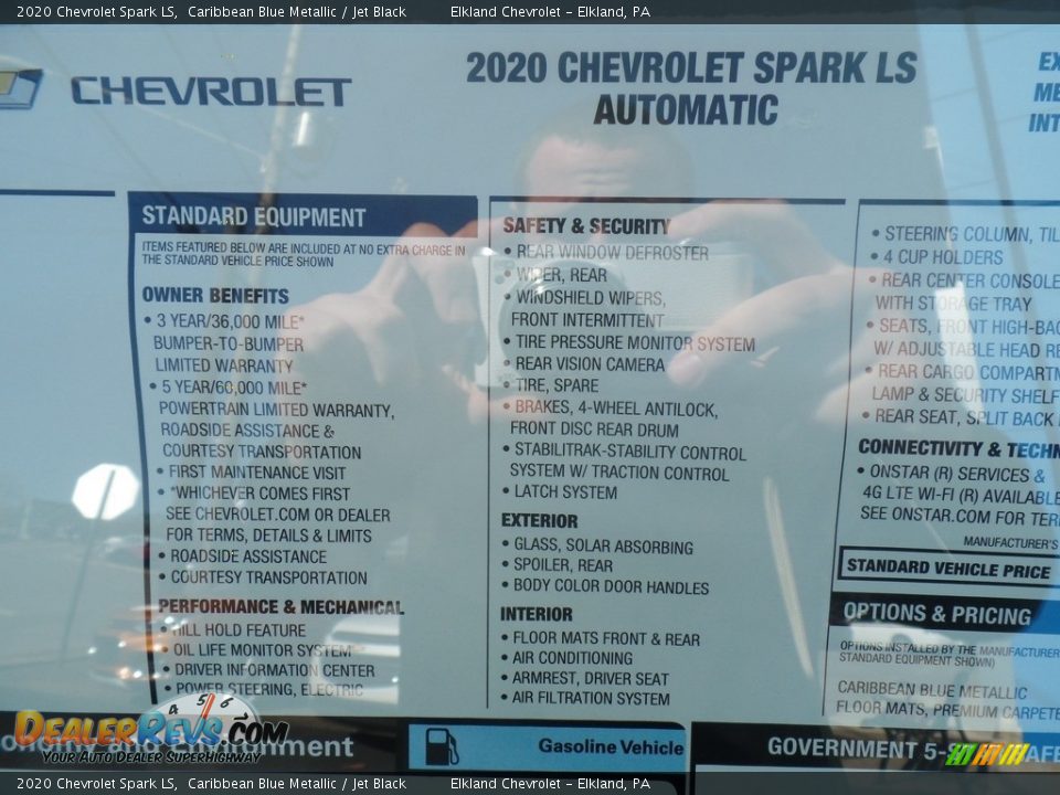 2020 Chevrolet Spark LS Window Sticker Photo #35