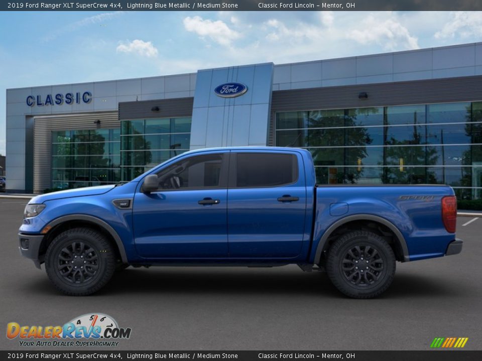 2019 Ford Ranger XLT SuperCrew 4x4 Lightning Blue Metallic / Medium Stone Photo #3