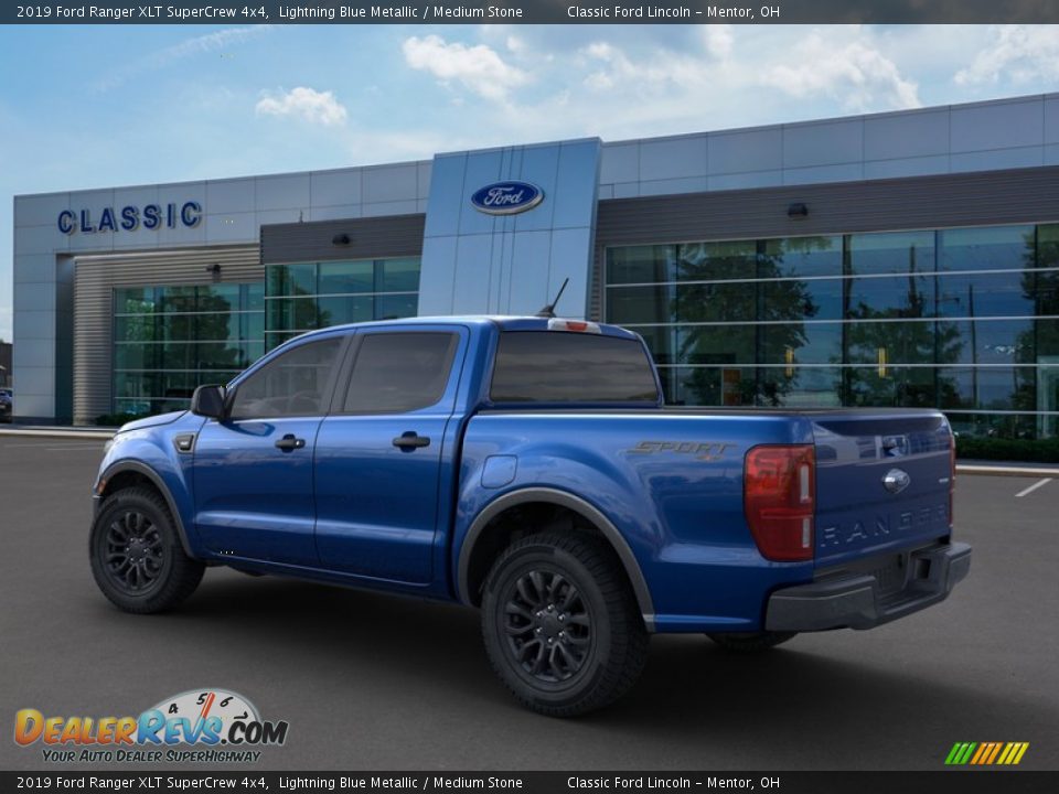 2019 Ford Ranger XLT SuperCrew 4x4 Lightning Blue Metallic / Medium Stone Photo #4