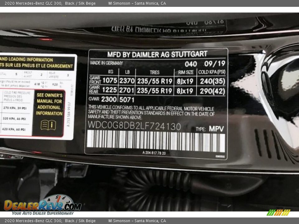 2020 Mercedes-Benz GLC 300 Black / Silk Beige Photo #9