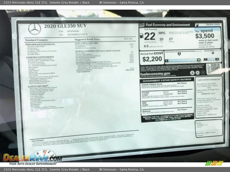 2020 Mercedes-Benz GLE 350 Selenite Grey Metallic / Black Photo #10