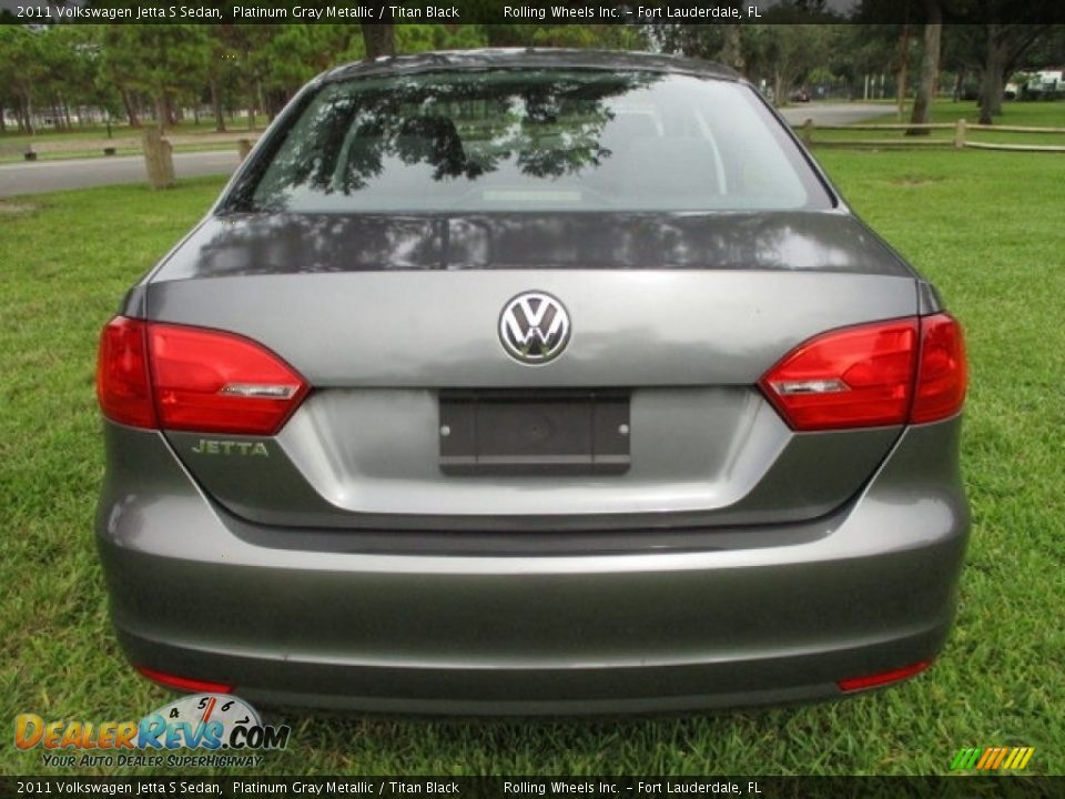 2011 Volkswagen Jetta S Sedan Platinum Gray Metallic / Titan Black Photo #7