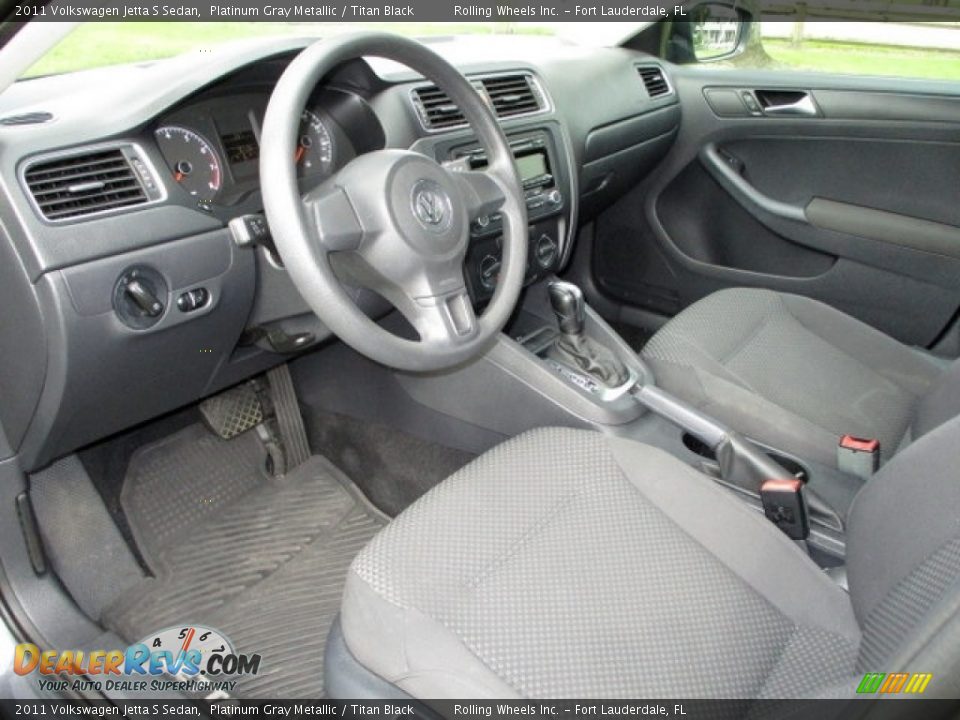 2011 Volkswagen Jetta S Sedan Platinum Gray Metallic / Titan Black Photo #8