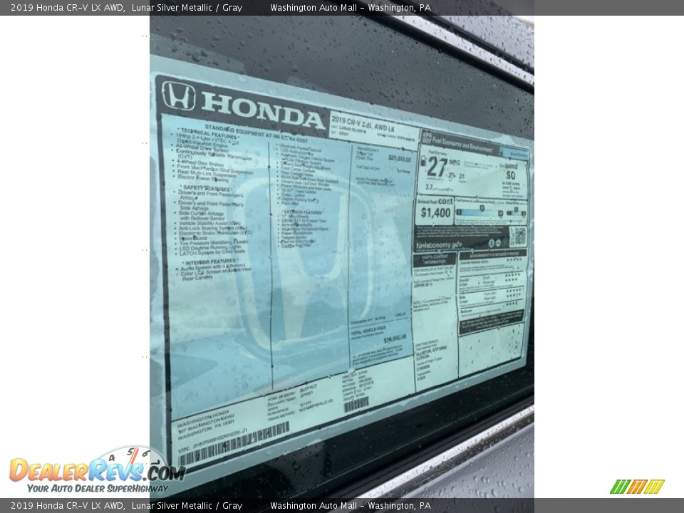 2019 Honda CR-V LX AWD Lunar Silver Metallic / Gray Photo #15