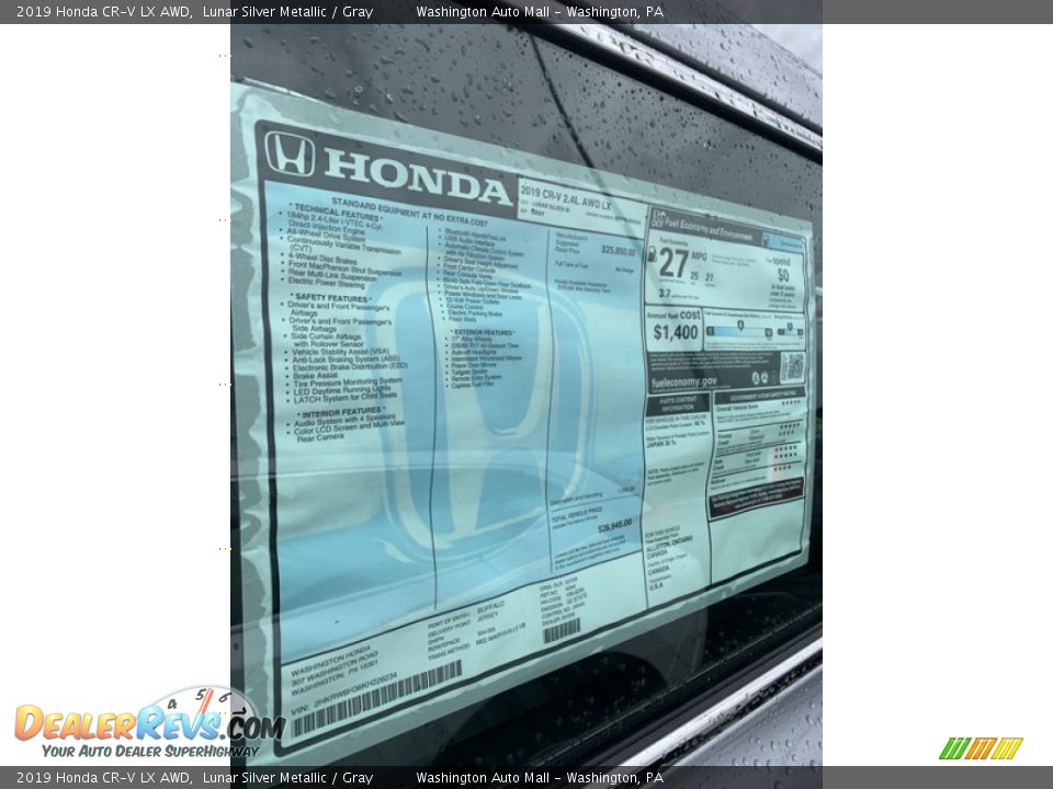 2019 Honda CR-V LX AWD Lunar Silver Metallic / Gray Photo #15