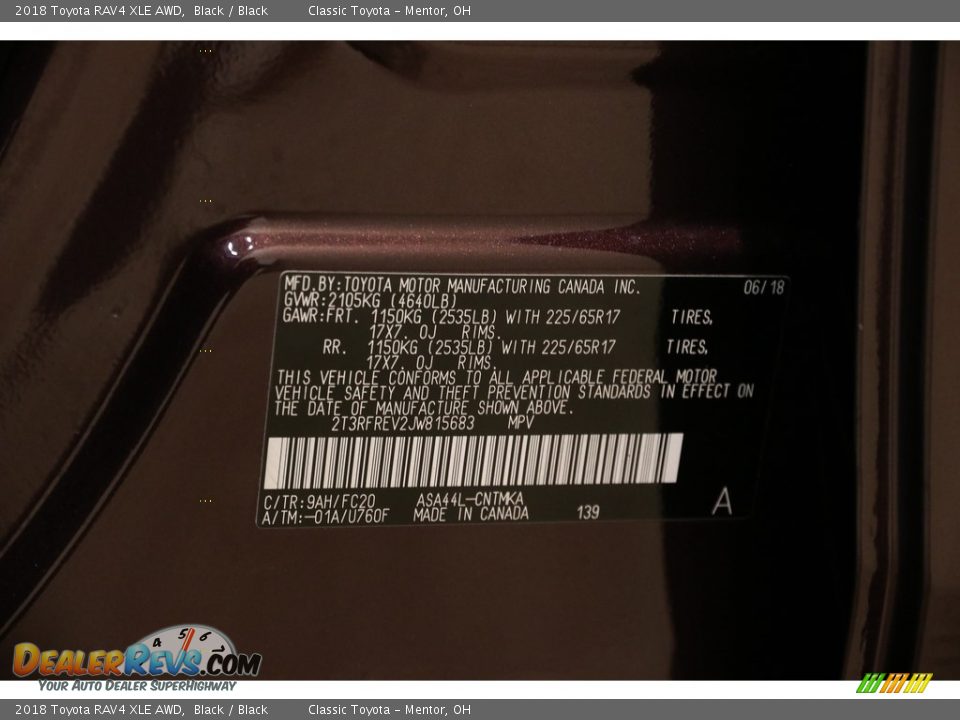 2018 Toyota RAV4 XLE AWD Black / Black Photo #19