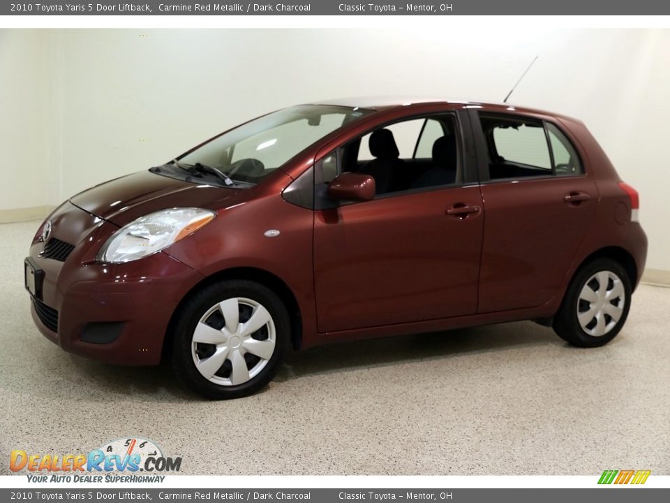 2010 Toyota Yaris 5 Door Liftback Carmine Red Metallic / Dark Charcoal Photo #3