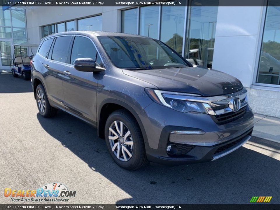 2020 Honda Pilot EX-L AWD Modern Steel Metallic / Gray Photo #2