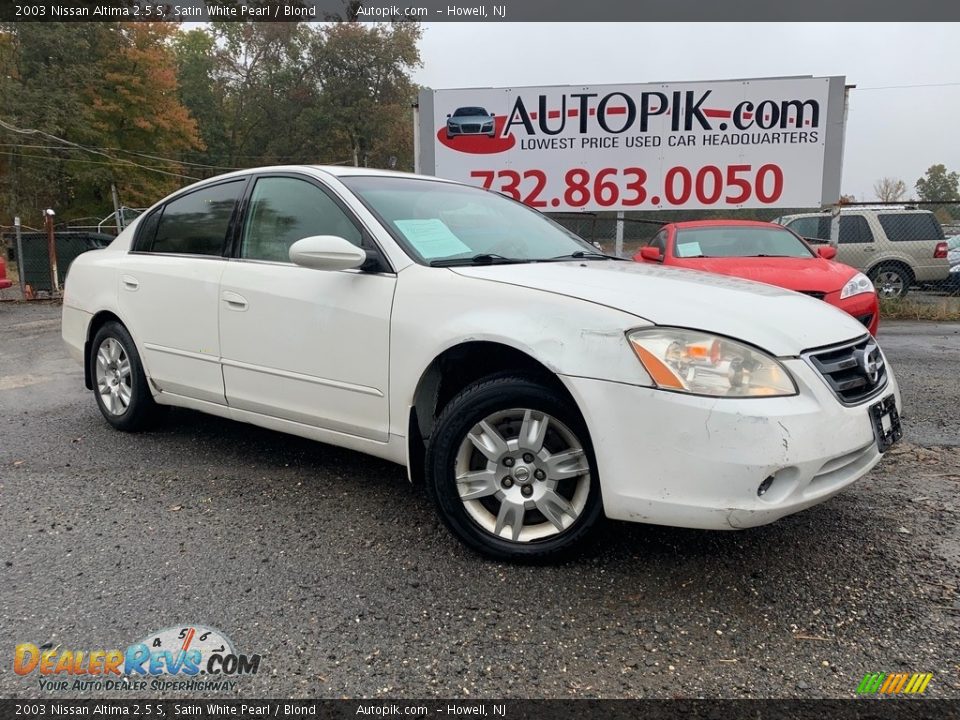 2003 Nissan Altima 2.5 S Satin White Pearl / Blond Photo #1