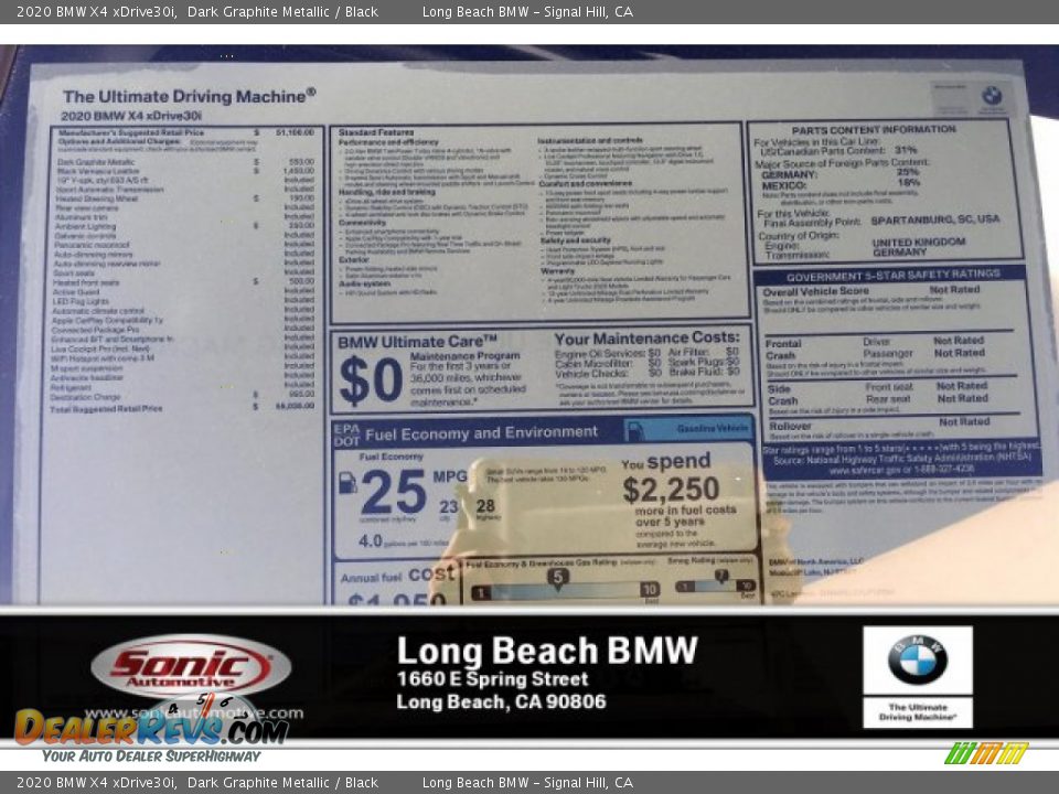 2020 BMW X4 xDrive30i Dark Graphite Metallic / Black Photo #10