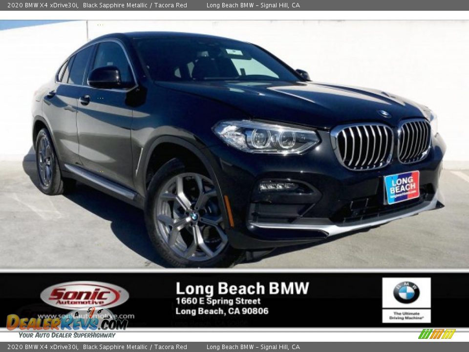 2020 BMW X4 xDrive30i Black Sapphire Metallic / Tacora Red Photo #1