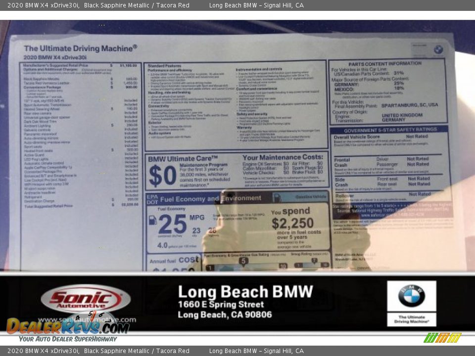 2020 BMW X4 xDrive30i Black Sapphire Metallic / Tacora Red Photo #10