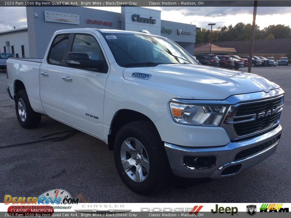 2020 Ram 1500 Big Horn Quad Cab 4x4 Bright White / Black/Diesel Gray Photo #1