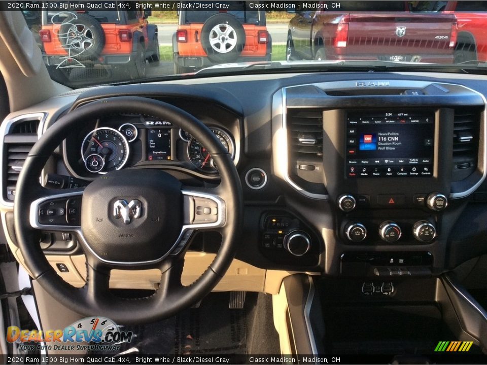 2020 Ram 1500 Big Horn Quad Cab 4x4 Bright White / Black/Diesel Gray Photo #3