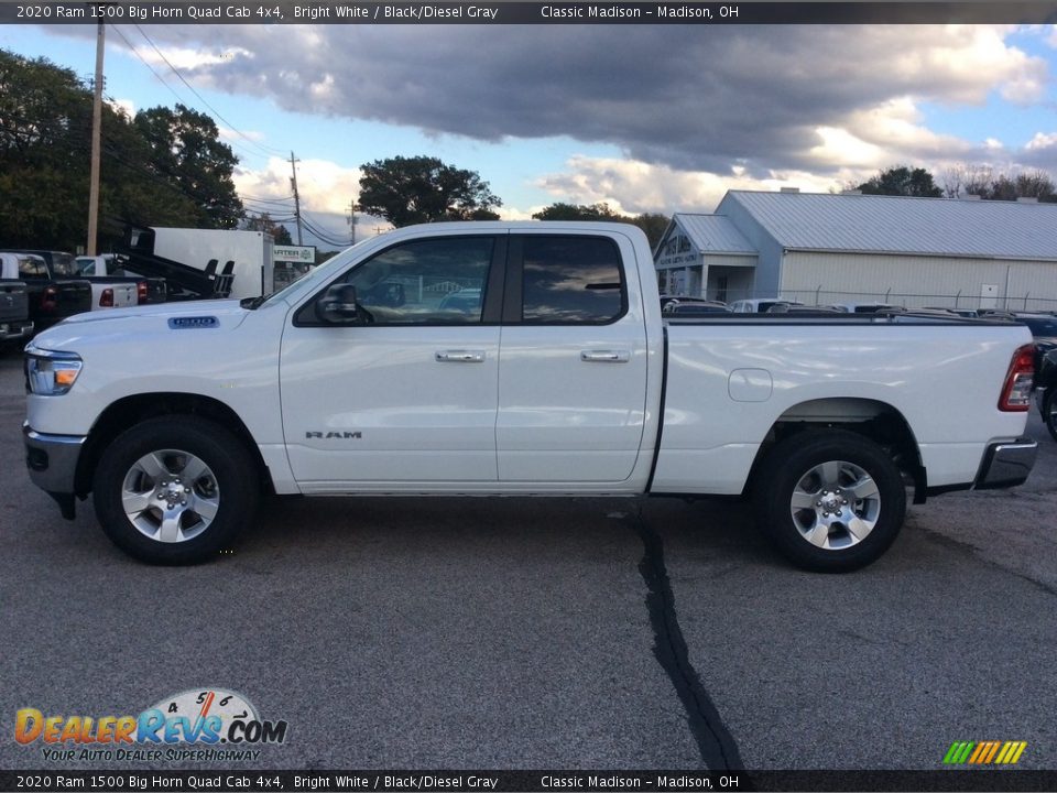 2020 Ram 1500 Big Horn Quad Cab 4x4 Bright White / Black/Diesel Gray Photo #6