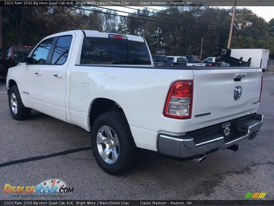2020 Ram 1500 Big Horn Quad Cab 4x4 Bright White / Black/Diesel Gray Photo #7