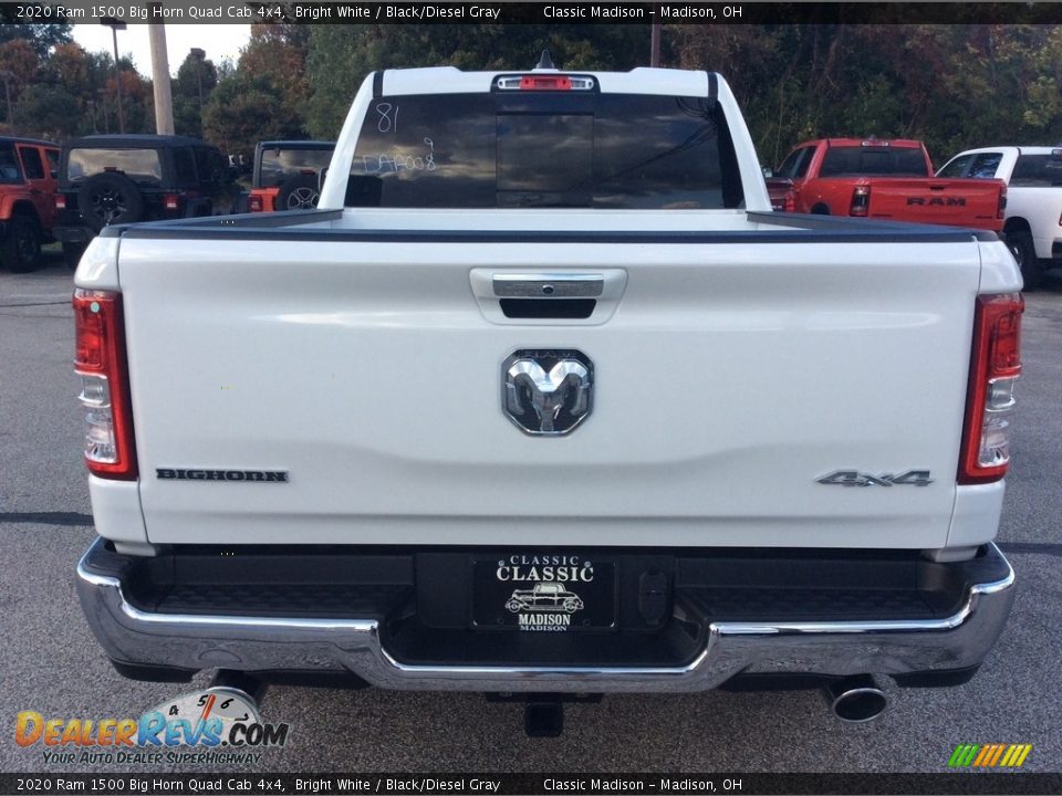 2020 Ram 1500 Big Horn Quad Cab 4x4 Bright White / Black/Diesel Gray Photo #8