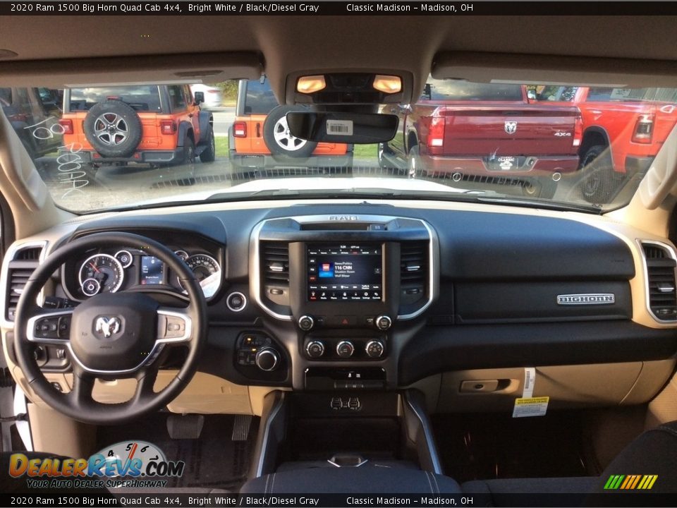 2020 Ram 1500 Big Horn Quad Cab 4x4 Bright White / Black/Diesel Gray Photo #13
