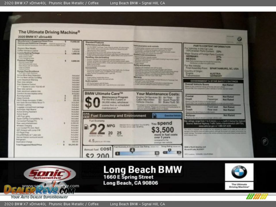 2020 BMW X7 xDrive40i Phytonic Blue Metallic / Coffee Photo #10