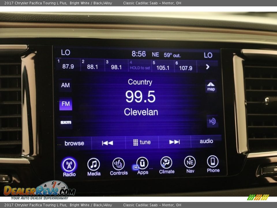 2017 Chrysler Pacifica Touring L Plus Bright White / Black/Alloy Photo #10