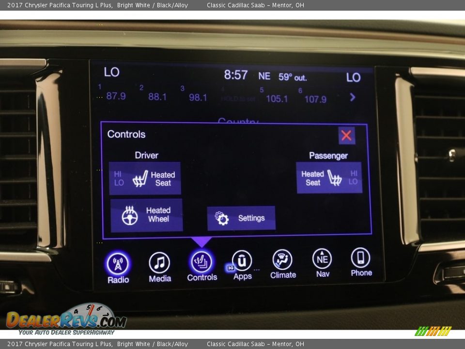 2017 Chrysler Pacifica Touring L Plus Bright White / Black/Alloy Photo #11