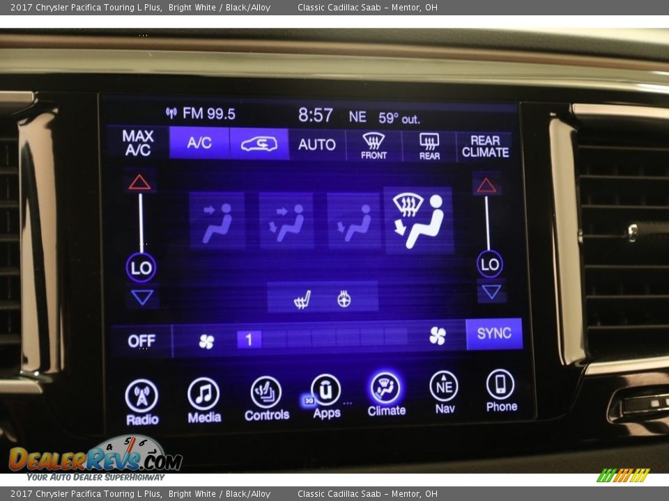 2017 Chrysler Pacifica Touring L Plus Bright White / Black/Alloy Photo #14