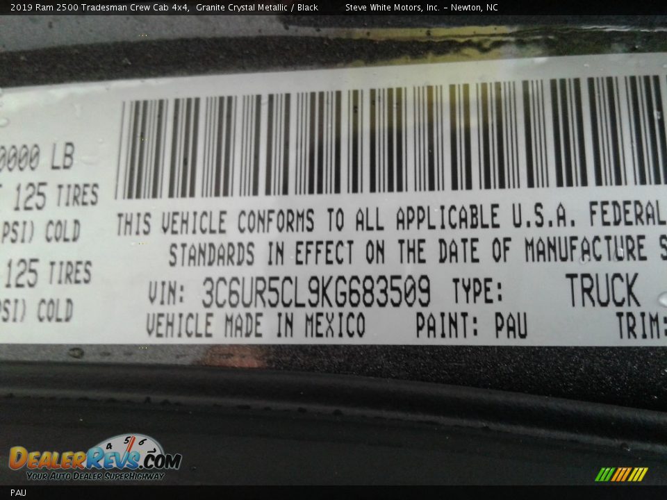 Ram Color Code PAU Granite Crystal Metallic