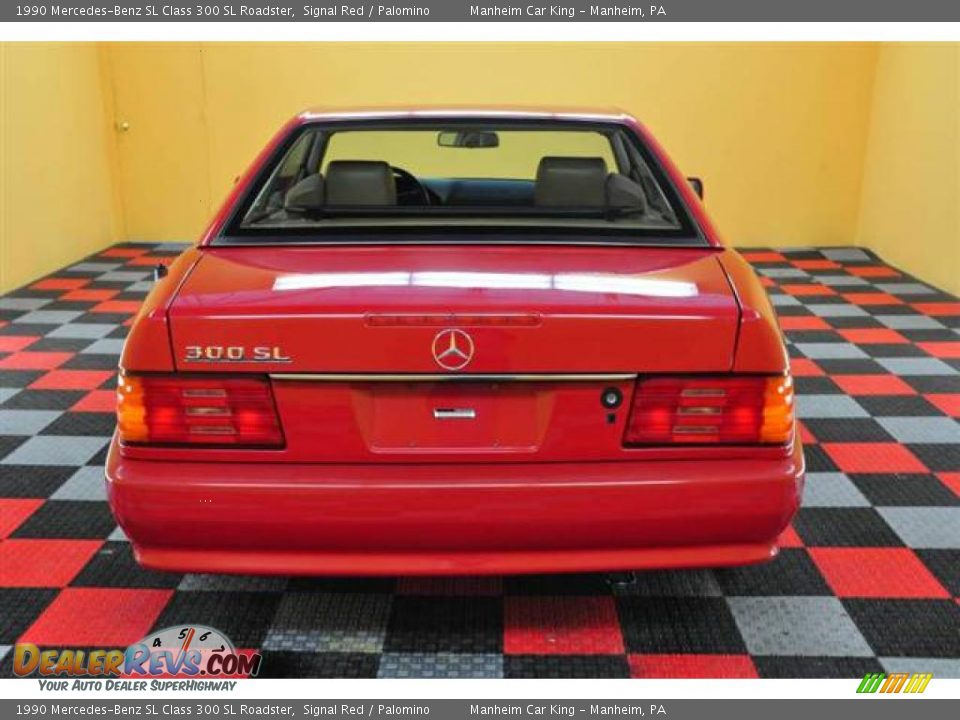 1990 Mercedes-Benz SL Class 300 SL Roadster Signal Red / Palomino Photo #21