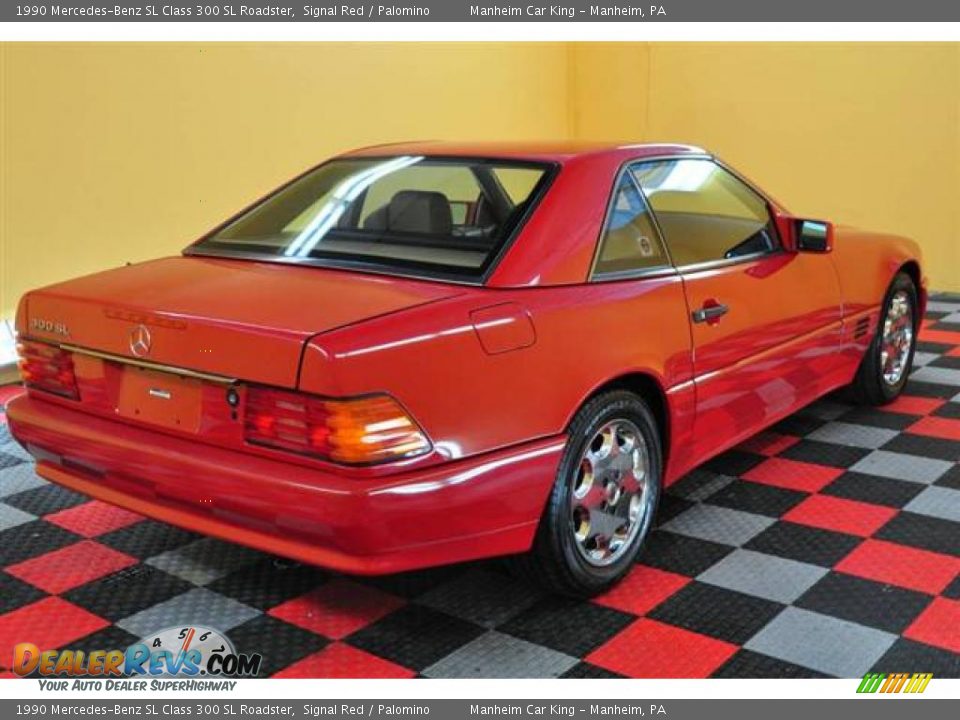 1990 Mercedes-Benz SL Class 300 SL Roadster Signal Red / Palomino Photo #22