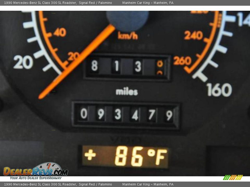 1990 Mercedes-Benz SL Class 300 SL Roadster Signal Red / Palomino Photo #25