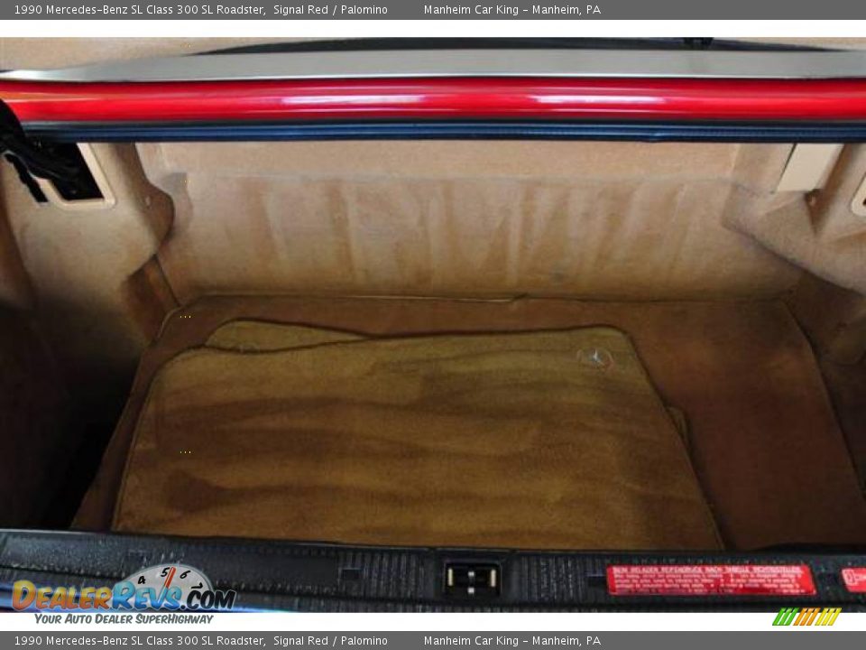 1990 Mercedes-Benz SL Class 300 SL Roadster Signal Red / Palomino Photo #29