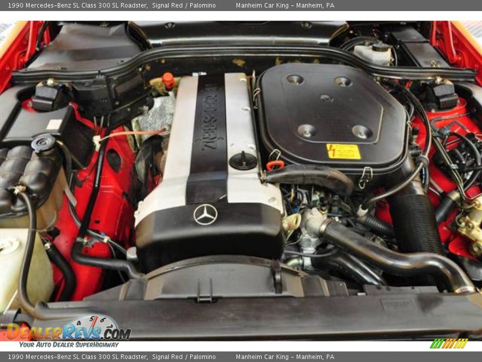 1990 Mercedes-Benz SL Class 300 SL Roadster Signal Red / Palomino Photo #32