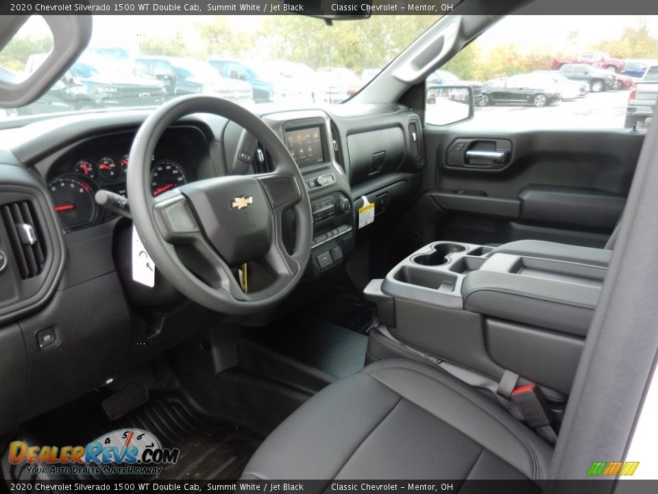 Jet Black Interior - 2020 Chevrolet Silverado 1500 WT Double Cab Photo #7