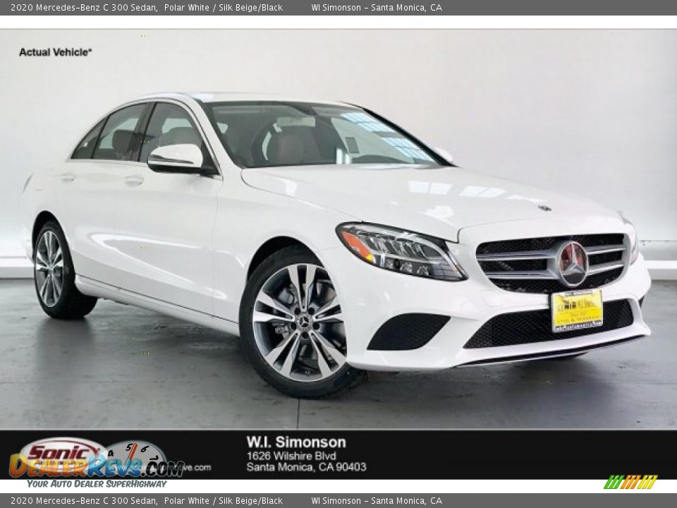 2020 Mercedes-Benz C 300 Sedan Polar White / Silk Beige/Black Photo #1