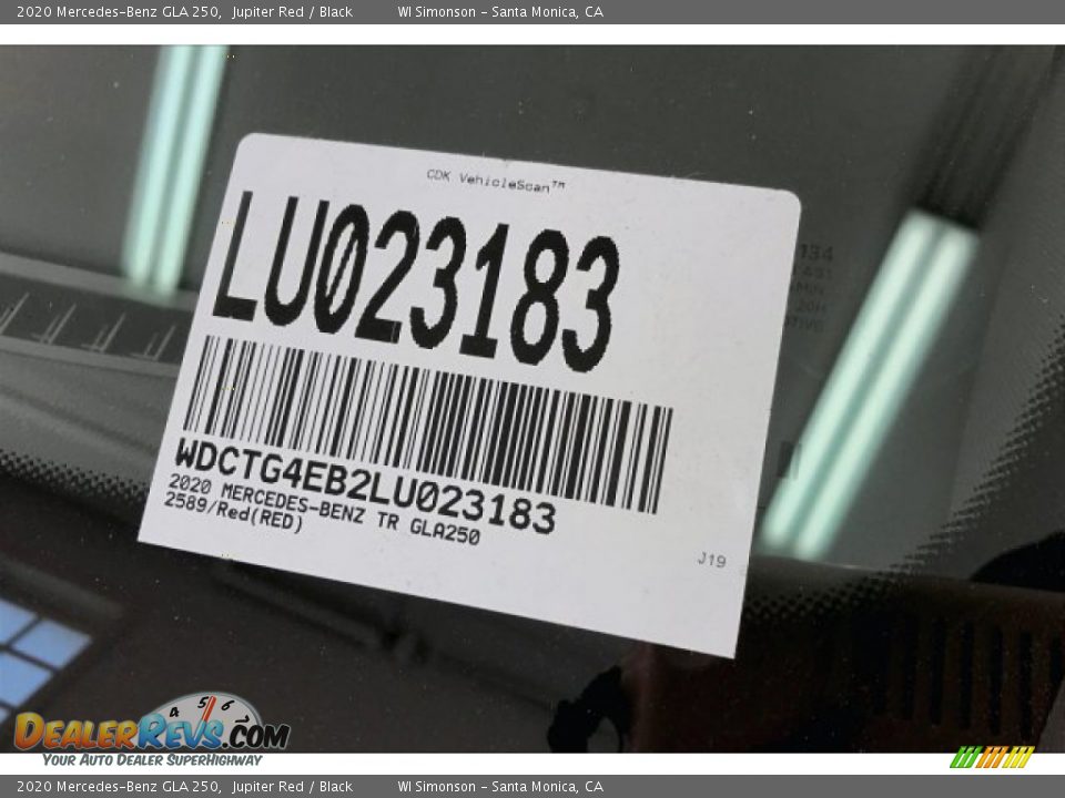 2020 Mercedes-Benz GLA 250 Jupiter Red / Black Photo #10