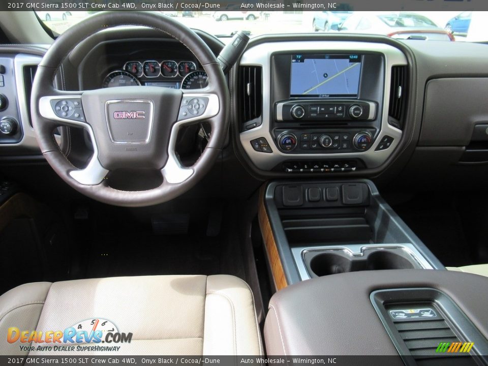 2017 GMC Sierra 1500 SLT Crew Cab 4WD Onyx Black / Cocoa/­Dune Photo #14