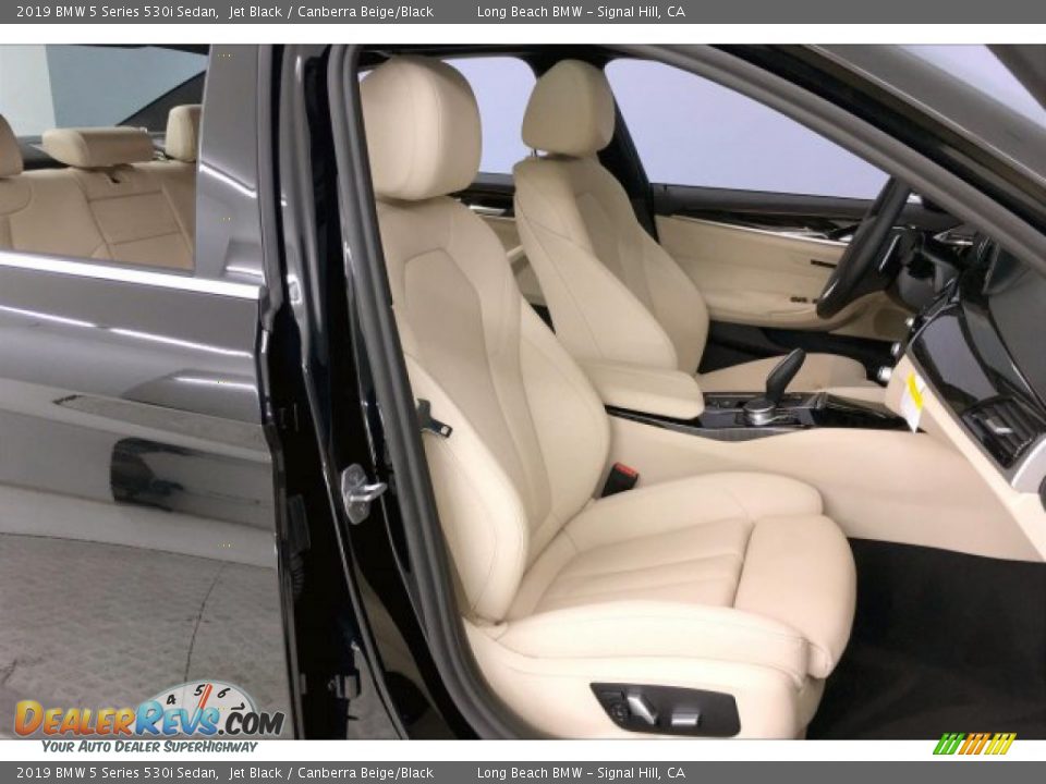2019 BMW 5 Series 530i Sedan Jet Black / Canberra Beige/Black Photo #6