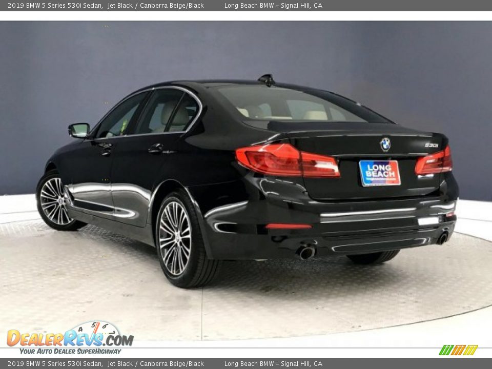 2019 BMW 5 Series 530i Sedan Jet Black / Canberra Beige/Black Photo #10