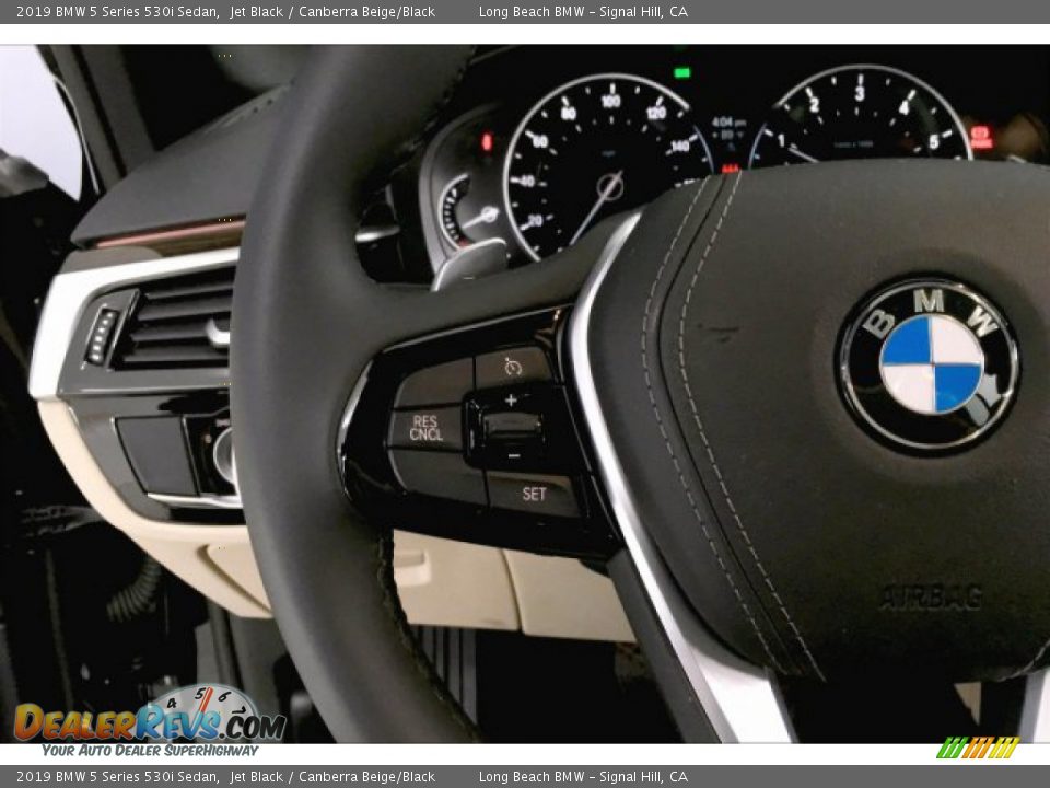 2019 BMW 5 Series 530i Sedan Jet Black / Canberra Beige/Black Photo #14
