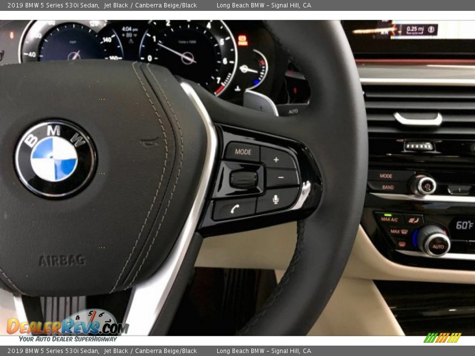 2019 BMW 5 Series 530i Sedan Jet Black / Canberra Beige/Black Photo #15