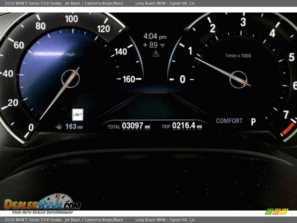 2019 BMW 5 Series 530i Sedan Jet Black / Canberra Beige/Black Photo #16
