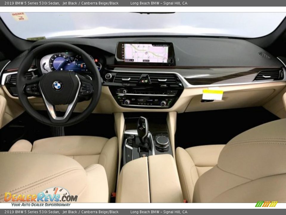 2019 BMW 5 Series 530i Sedan Jet Black / Canberra Beige/Black Photo #20