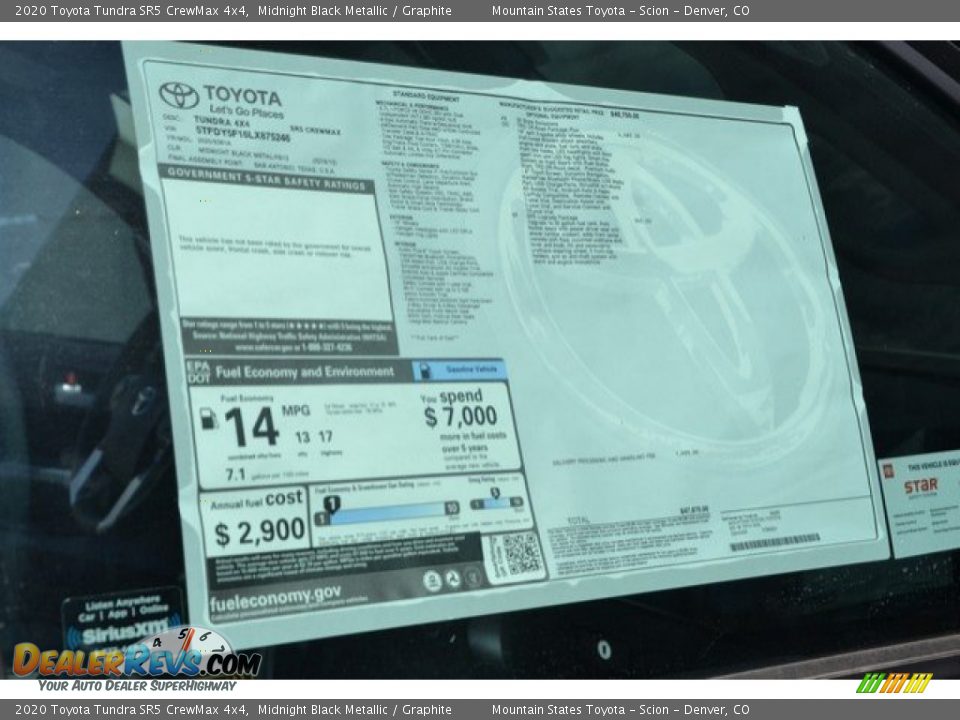 2020 Toyota Tundra SR5 CrewMax 4x4 Midnight Black Metallic / Graphite Photo #10