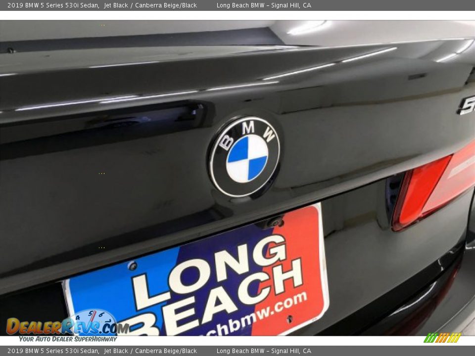 2019 BMW 5 Series 530i Sedan Jet Black / Canberra Beige/Black Photo #23