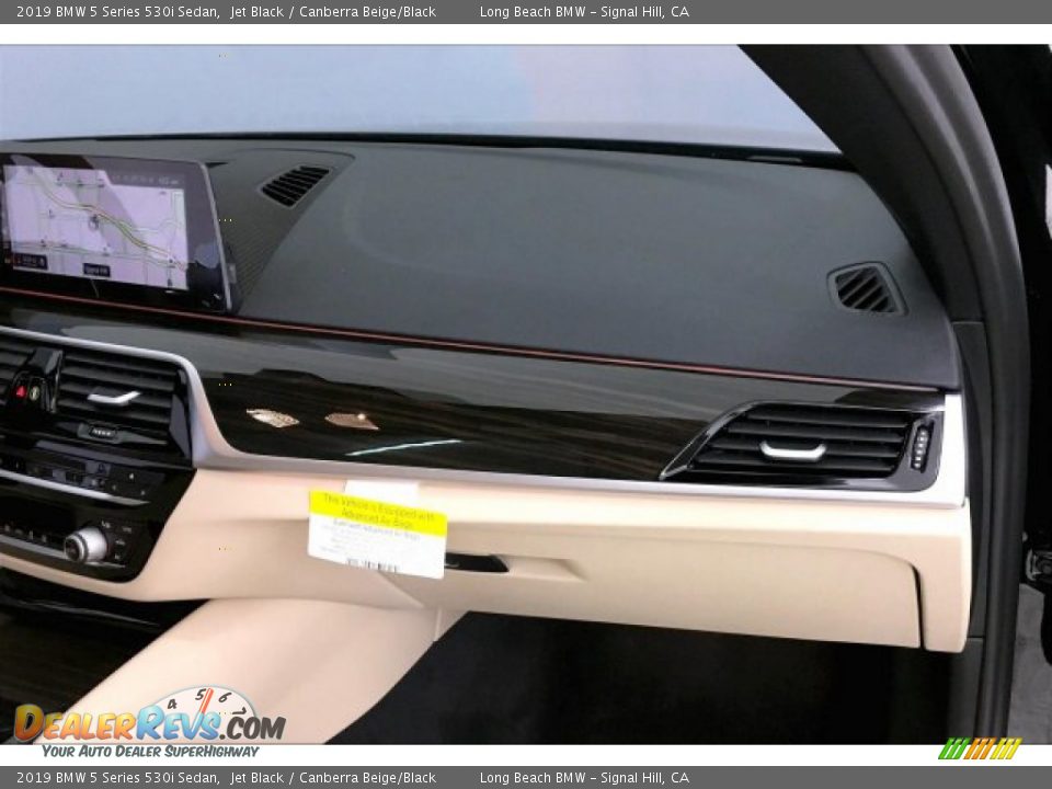 2019 BMW 5 Series 530i Sedan Jet Black / Canberra Beige/Black Photo #24