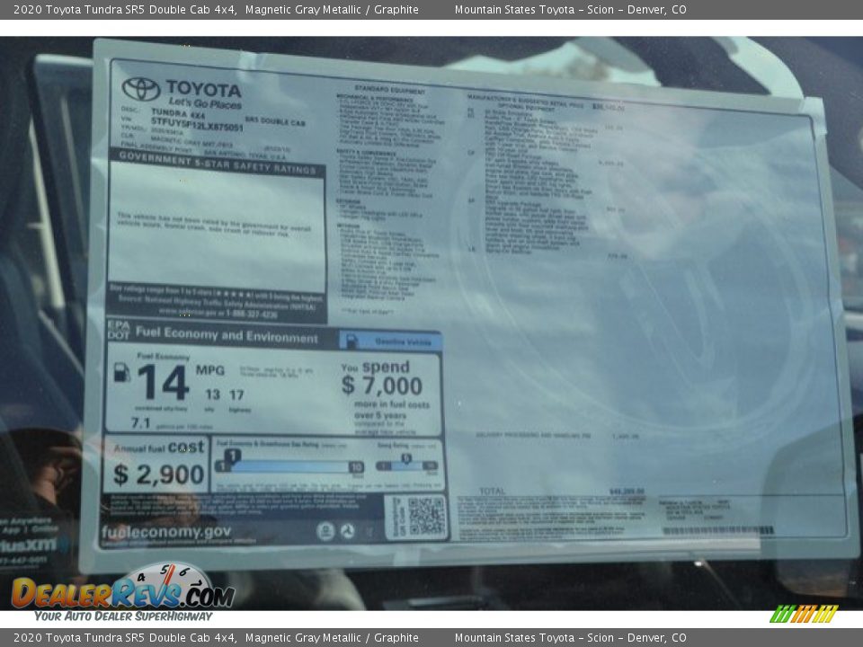 2020 Toyota Tundra SR5 Double Cab 4x4 Magnetic Gray Metallic / Graphite Photo #10