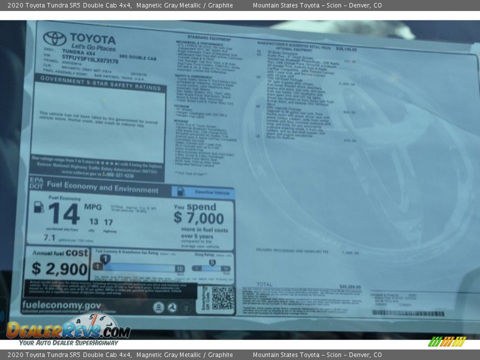 2020 Toyota Tundra SR5 Double Cab 4x4 Magnetic Gray Metallic / Graphite Photo #10