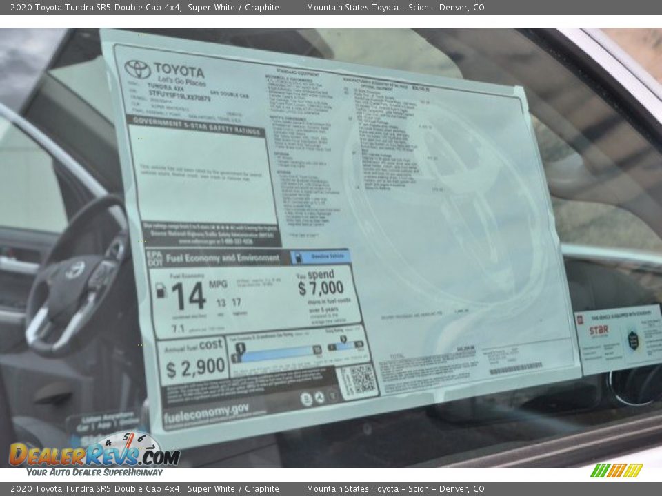 2020 Toyota Tundra SR5 Double Cab 4x4 Super White / Graphite Photo #10